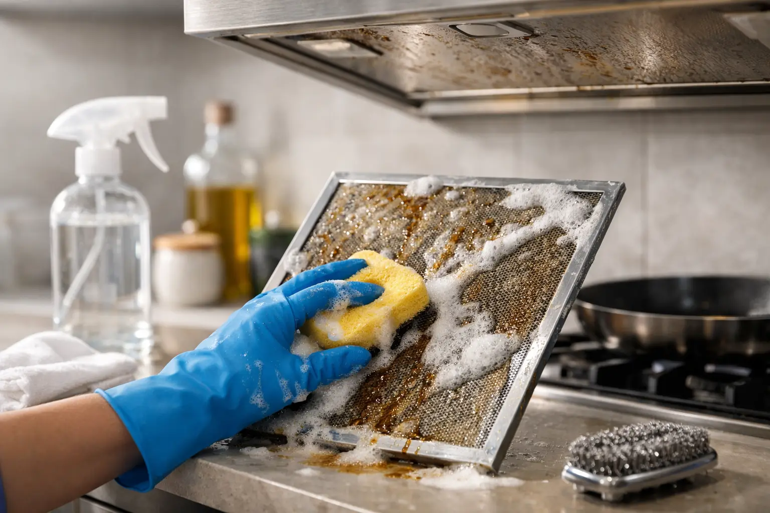 Best Way to Clear Kitchen Grease Buildup