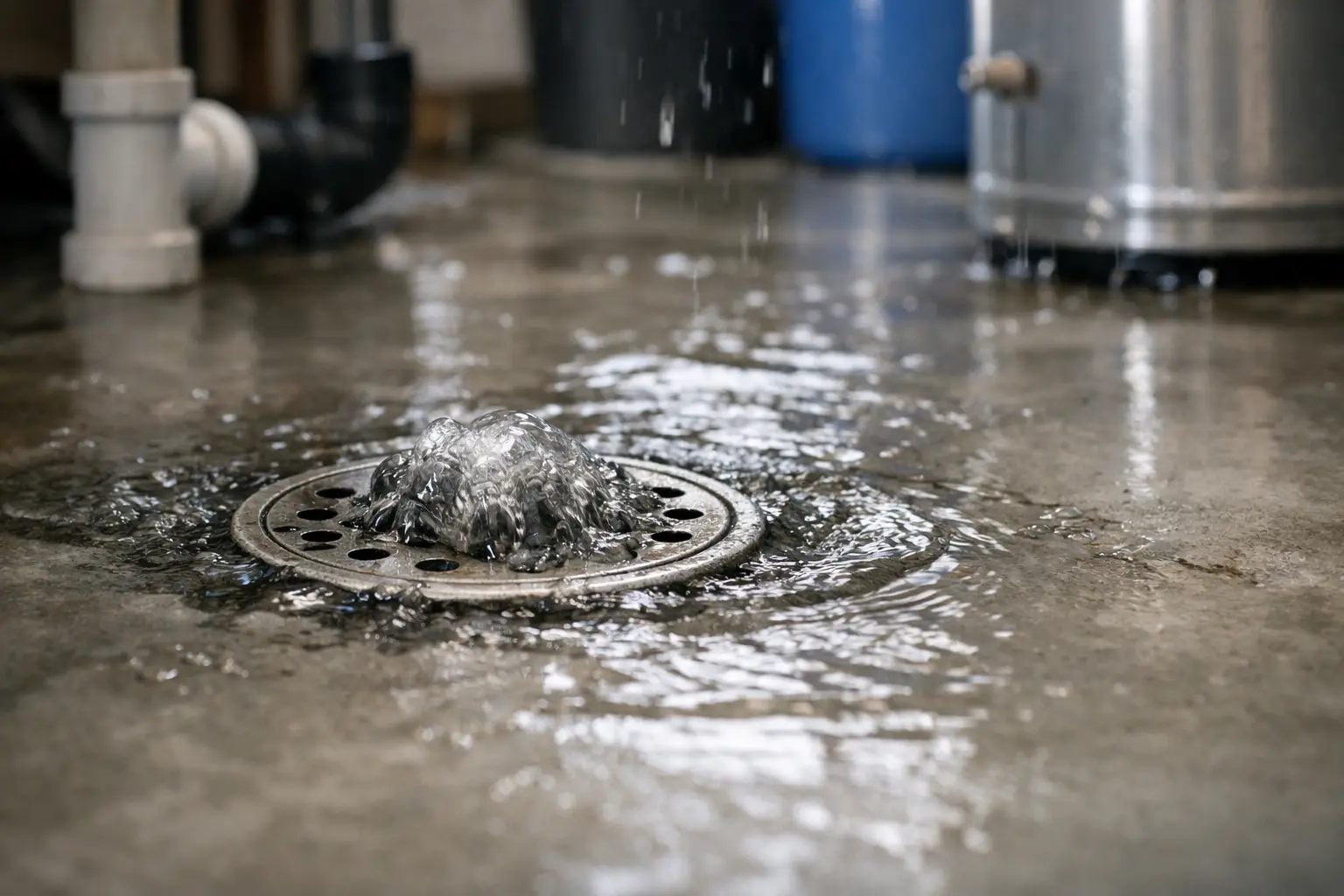 Floor Drain Backing Up After Rain Causes